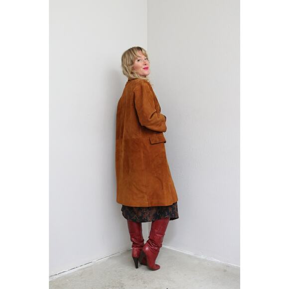 1970's Vintage Spanish Suede Mid Length Alfaro Coat ~ Men's MD Women's MD LG - Picture 7 of 11